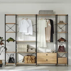 Discount Wohnen Industrial Regal für Garderobe Aufbewahrung - Sunset