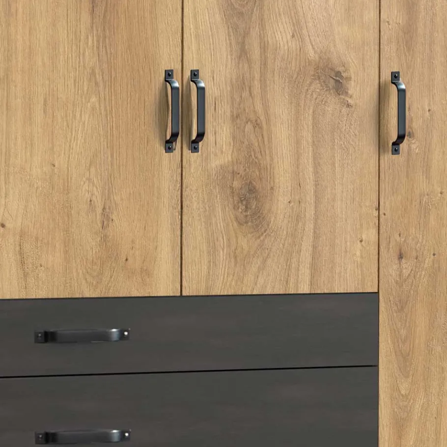 Wohnen Industrial Schlafzimmerschrank mit fünf Türen - Bram