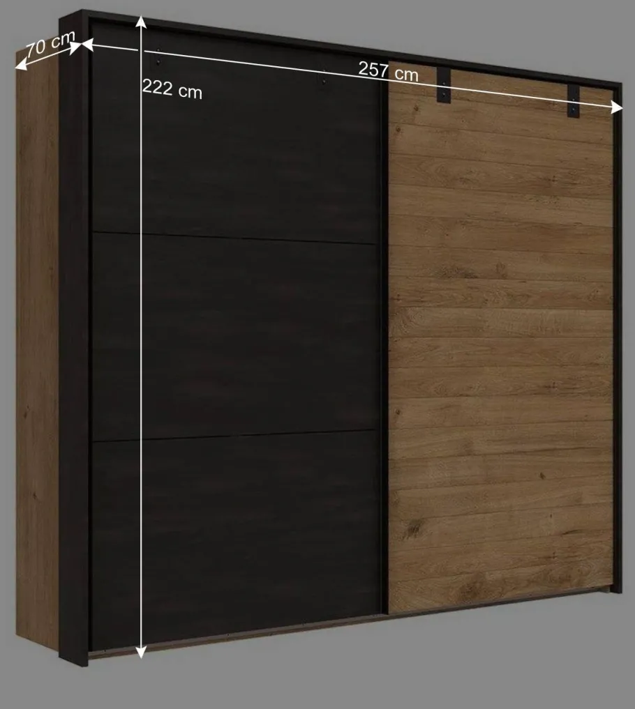 New Wohnen Industrial Schwebetürenschrank 2-türig - Bram