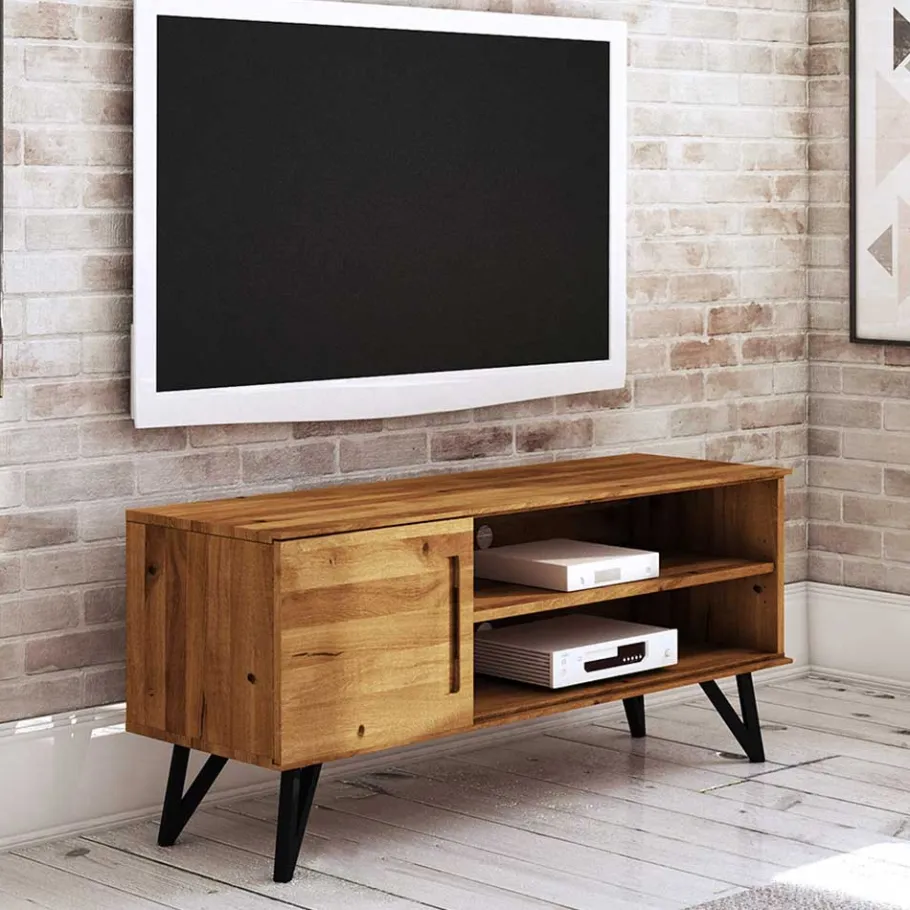 Clearance Wohnen Industrial TV Board aus Wildeiche & Stahl - Mandirov