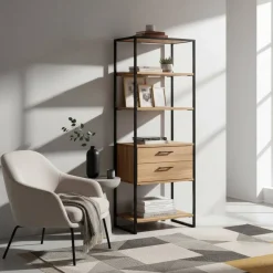 Clearance Wohnen Industrial-Design-Regal mit vier offenen Fächern - Ingbo
