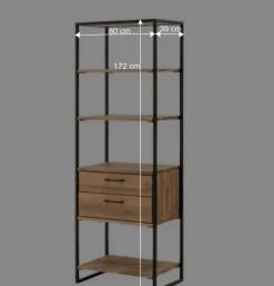 Clearance Wohnen Industrial-Design-Regal mit vier offenen Fächern - Ingbo