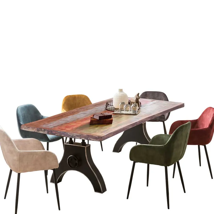Online Wohnen Industrialtisch mit Shabby Chic Altholz - Mutano