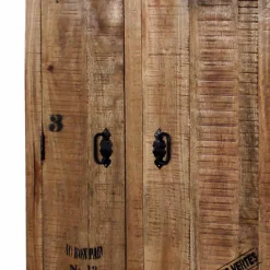 New Wohnen Industry Dielenschrank Indri aus Holz rustikal mit Schrift-Drucken