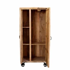 New Wohnen Industry Dielenschrank Indri aus Holz rustikal mit Schrift-Drucken