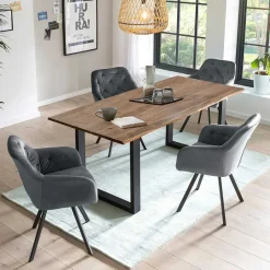 Outlet Wohnen Industry Essgruppe mit Drehstühlen - Potsdam (fünfteilig)