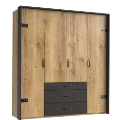 Clearance Wohnen Industry Kleiderschrank mit 200 cm Breite - Bram