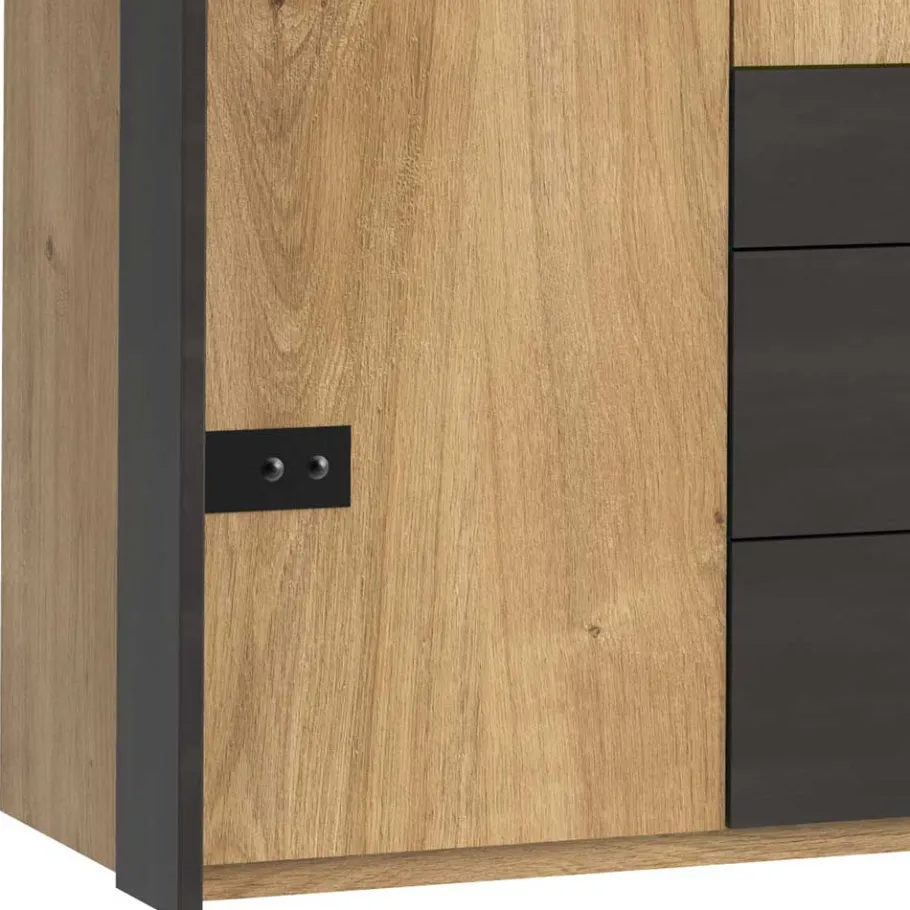Clearance Wohnen Industry Kleiderschrank mit 200 cm Breite - Bram