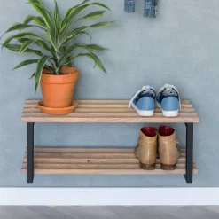 Online Wohnen Industry Schuhregal in Schwarz & Natur - Zoccos