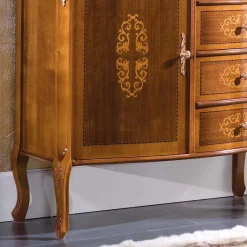 New Wohnen Italienische Barock Kommode Natale mit Nussbaum Furnier