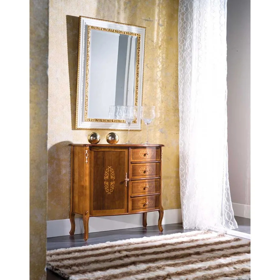 New Wohnen Italienische Barock Kommode Natale mit Nussbaum Furnier