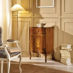 Discount Wohnen Italienische Kleinkommode im Barockstil Venerdina in Nussbaum Braun