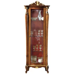 Online Wohnen Italienische Vitrine in Nussbaum & Gold & Rot - Carlenna I