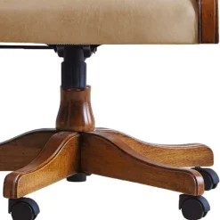 New Wohnen Italienischer Design Bürostuhl in Beige Kunstleder - Albro