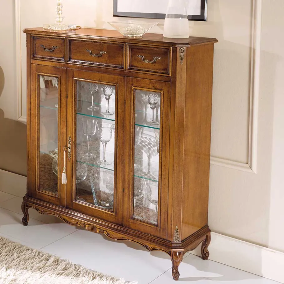 Sale Wohnen Italienischer Vitrinenschrank 107x100x46 cm - Carlenna II