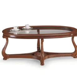 New Wohnen Italienisches Design Glas Couchtisch in Oval - Vibon