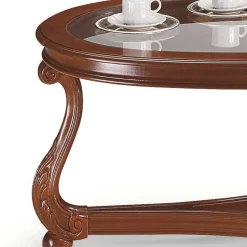 New Wohnen Italienisches Design Glas Couchtisch in Oval - Vibon