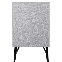New Wohnen Japandi Barschrank in Hellgrau - Looning