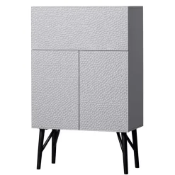 New Wohnen Japandi Barschrank in Hellgrau - Looning