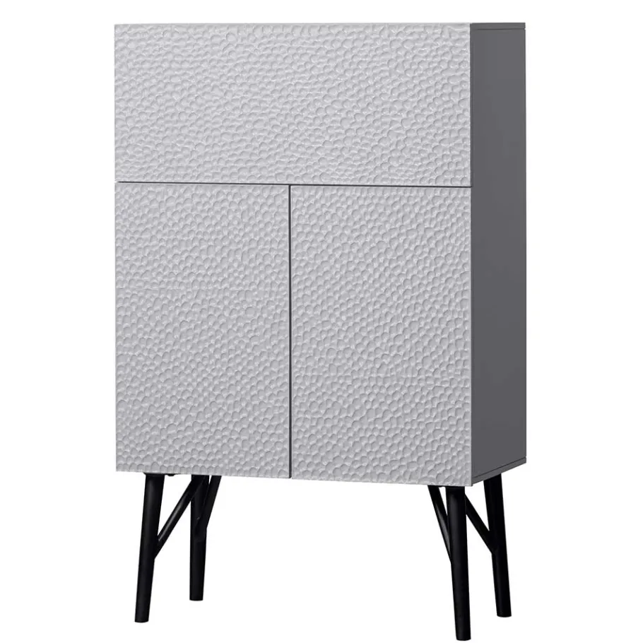 New Wohnen Japandi Barschrank in Hellgrau - Looning