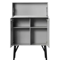 New Wohnen Japandi Barschrank in Hellgrau - Looning