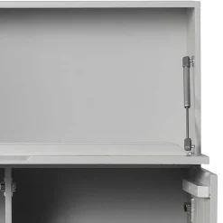 New Wohnen Japandi Barschrank in Hellgrau - Looning