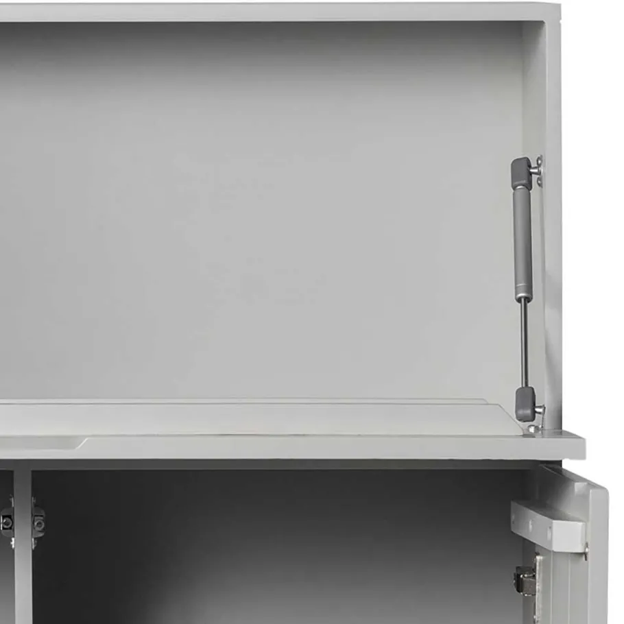 New Wohnen Japandi Barschrank in Hellgrau - Looning