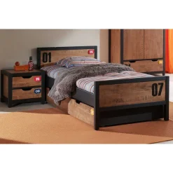 Best Wohnen Jugend Kinder Bett in Kiefer und Schwarz - Krefos