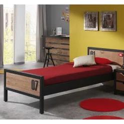 Best Wohnen Jugend Kinder Bett in Kiefer und Schwarz - Krefos