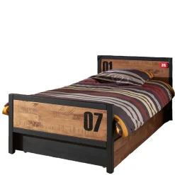 Best Wohnen Jugend Kinder Bett in Kiefer und Schwarz - Krefos