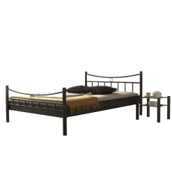 Hot Wohnen Jugendbett Lioberta aus schwarzem Metall (zweiteilig)