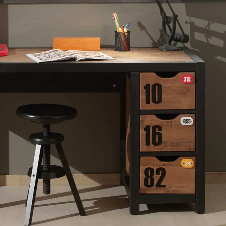 New Wohnen Jugendzimmer Einrichtung Krefos aus Kiefer teilmassiv (zweiteilig)