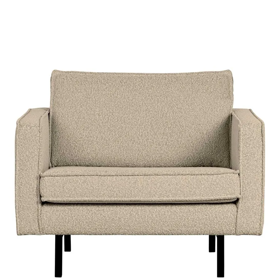 New Wohnen Kantiger Sessel aus Boucle in Beige - Glamoure