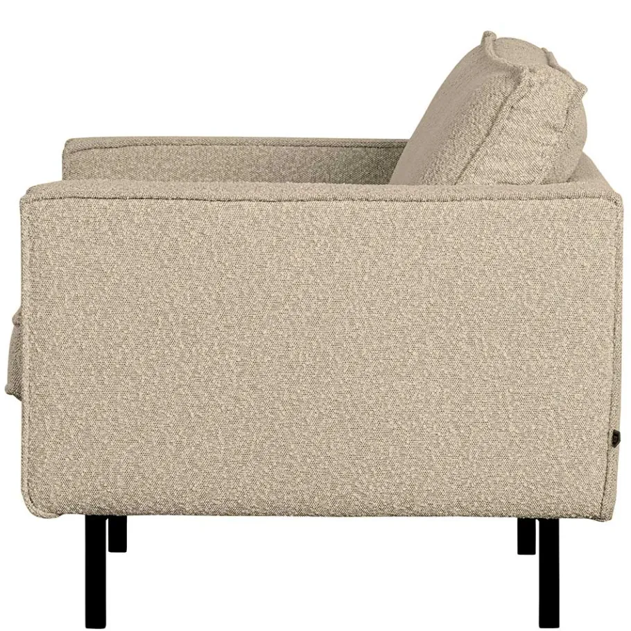 New Wohnen Kantiger Sessel aus Boucle in Beige - Glamoure