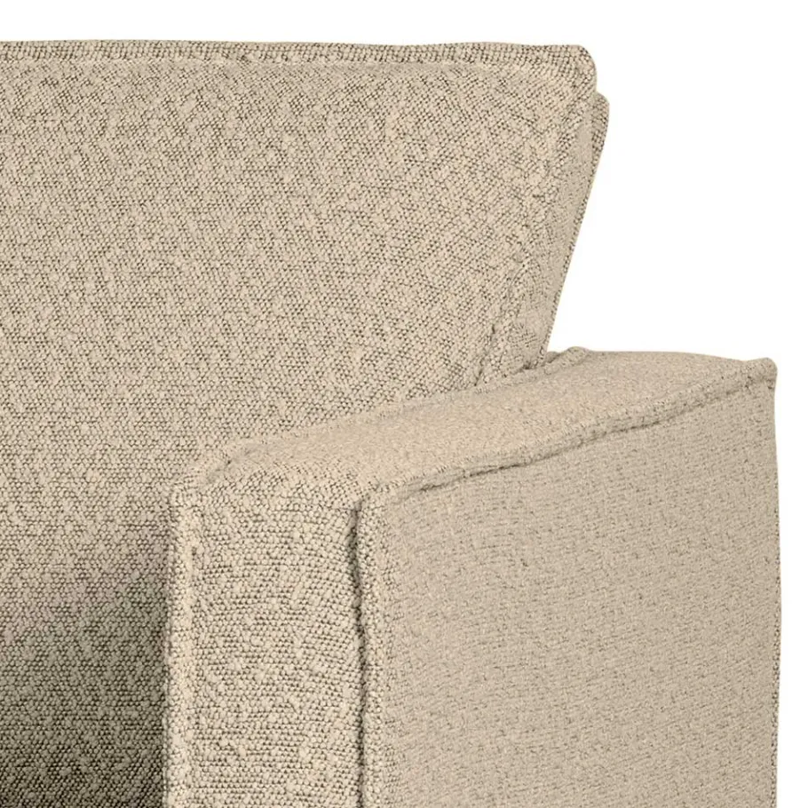New Wohnen Kantiger Sessel aus Boucle in Beige - Glamoure