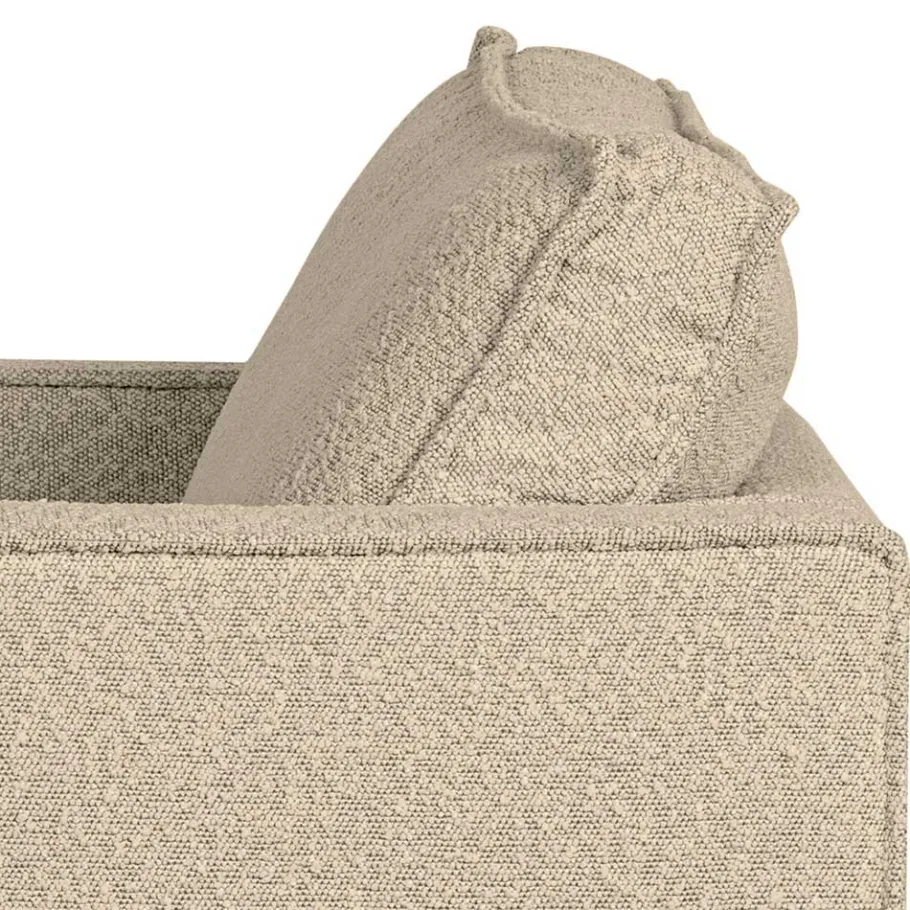 New Wohnen Kantiger Sessel aus Boucle in Beige - Glamoure