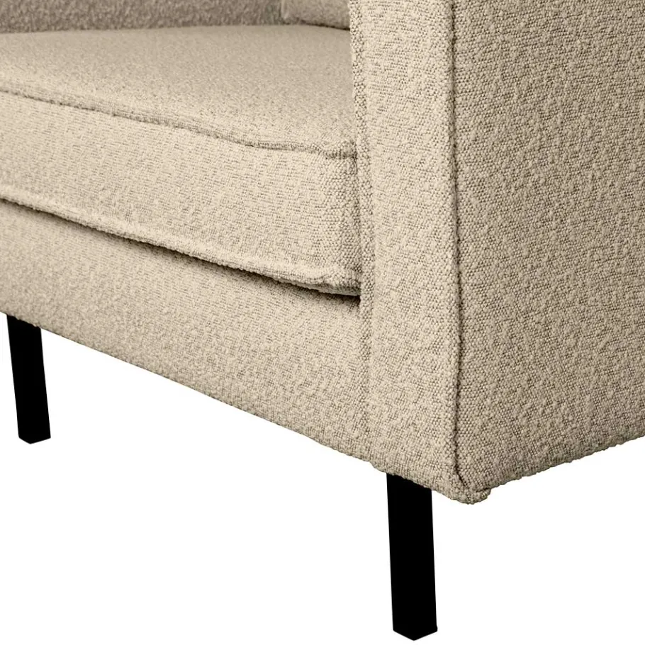 New Wohnen Kantiger Sessel aus Boucle in Beige - Glamoure