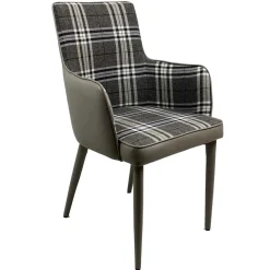 New Wohnen Karierter Esszimmerstuhl im Retro Stil - Gondama (2er Set)