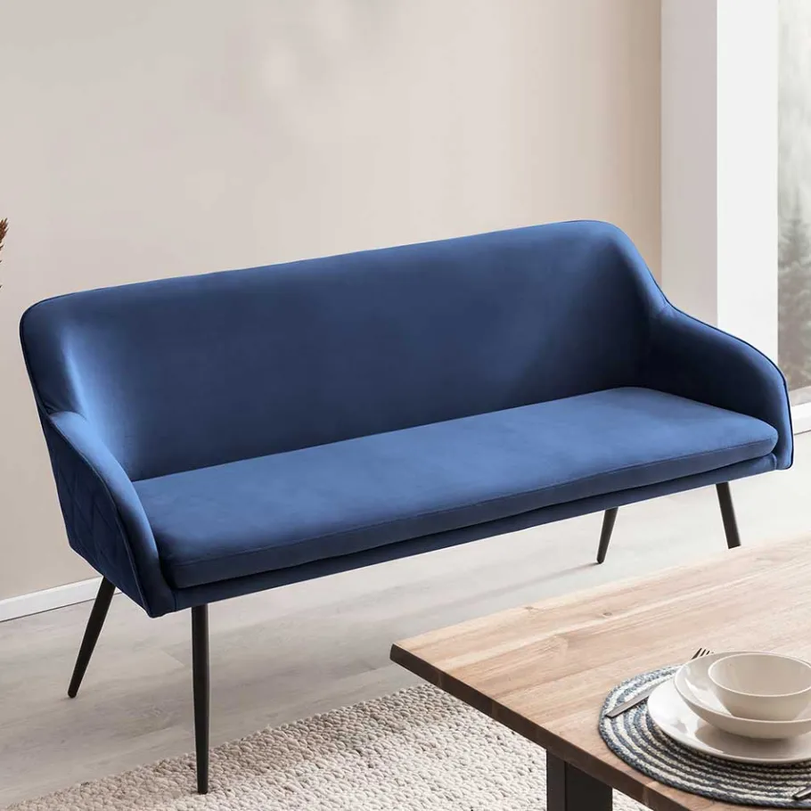 Outlet Wohnen Küchenbank in Blau mit Schwarz - Zarcon