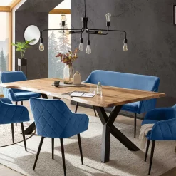 Outlet Wohnen Küchenbank in Blau mit Schwarz - Zarcon