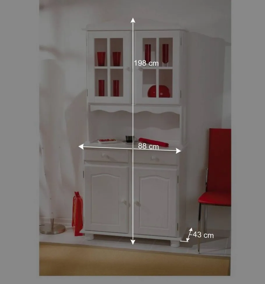 Discount Wohnen Küchen-Buffetschrank Nanini in Weiß