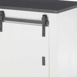 Clearance Wohnen Küchenmöbel mit Theke in Weiß & Grau - Eture (sechsteilig)