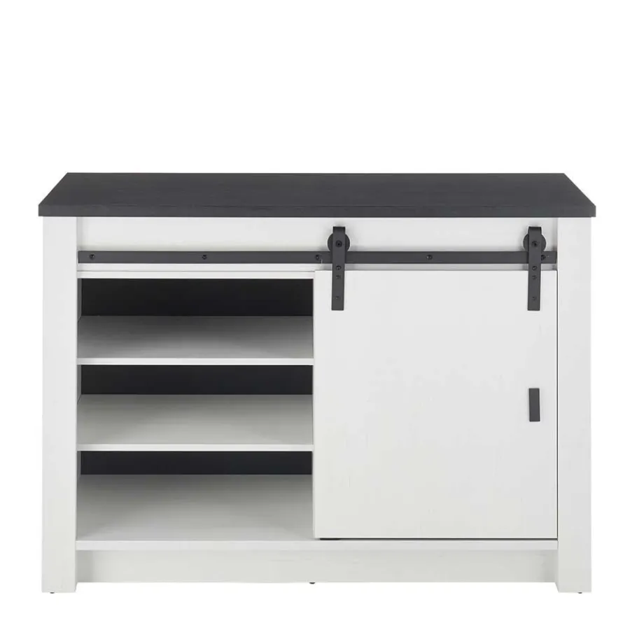 Clearance Wohnen Küchenmöbel mit Theke in Weiß & Grau - Eture (sechsteilig)