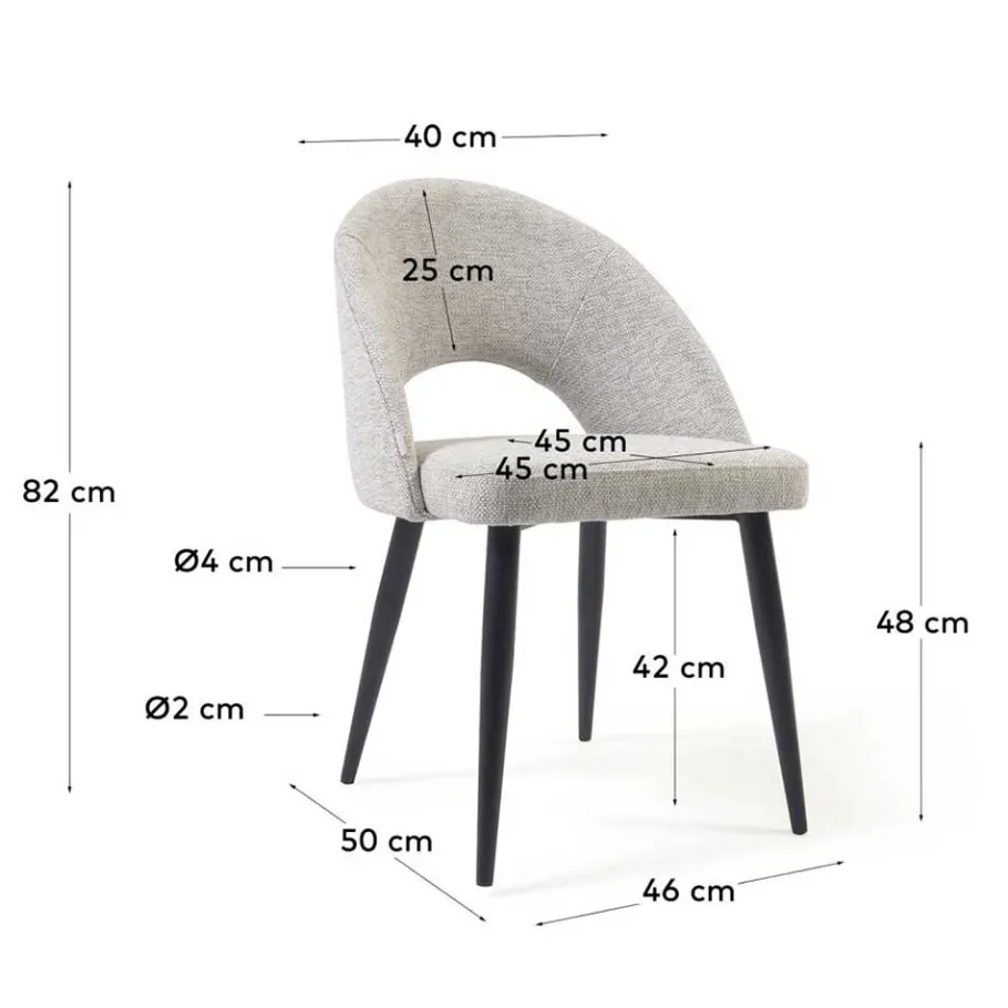 Online Wohnen Küchenstühle in Beige & Schwarz - Setrevi (4er Set)
