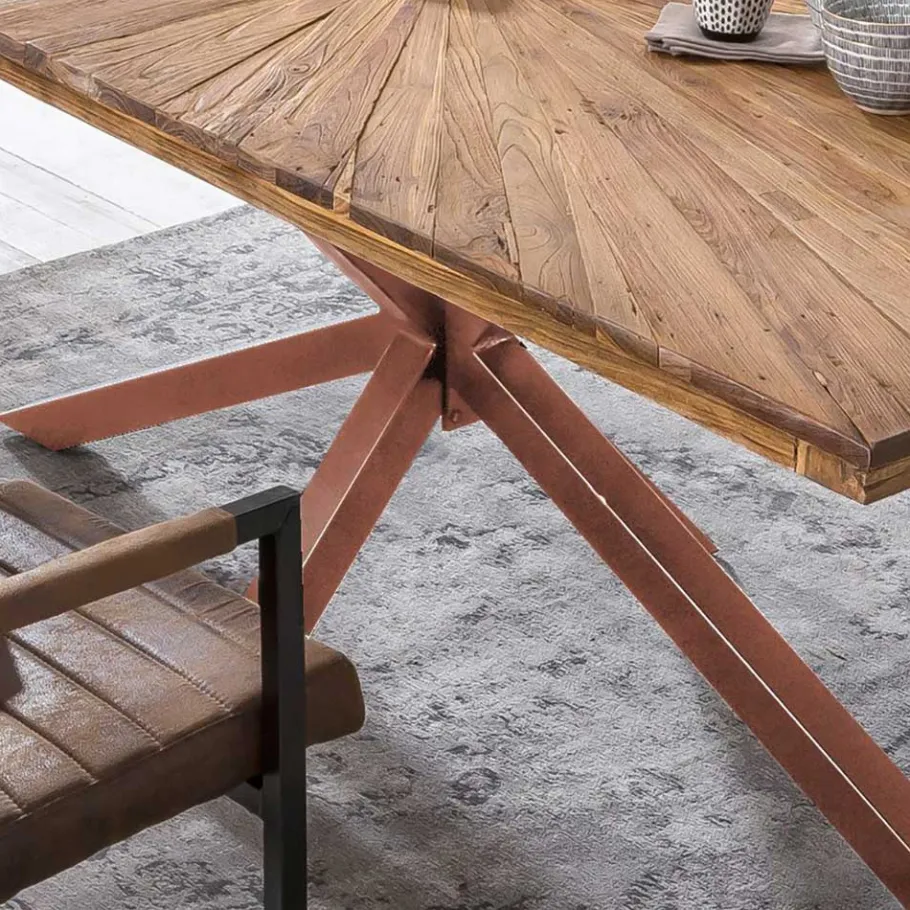 Discount Wohnen Küchentisch aus Teak Recyclingholz - Jaswinda