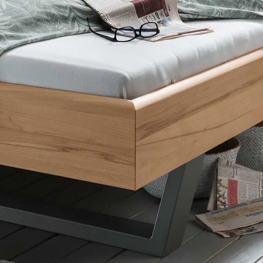 Best Wohnen Kernbuche Bett mit Bügelgestell - Eudrinia
