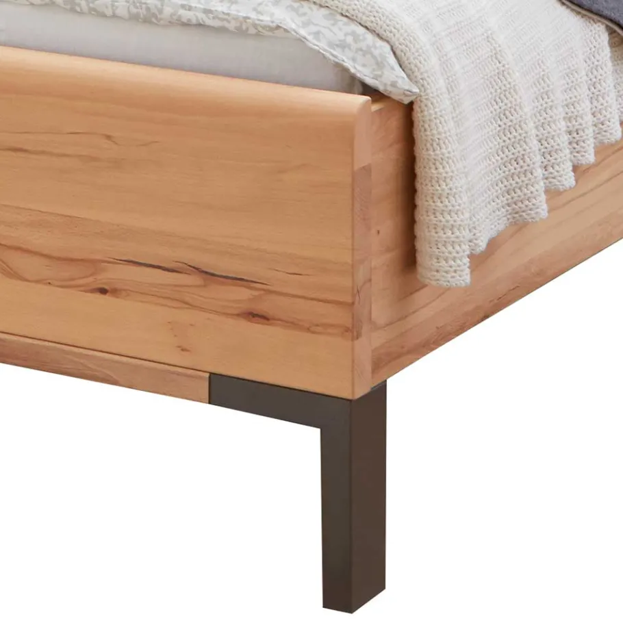Hot Wohnen Kernbuche Designbett mit Kunstleder Kopfteil - Krofun