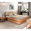 Best Wohnen Kernbuche Doppelbett mit Polsterkopfteil - Norklin