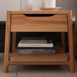 Best Wohnen Kernbuche Doppelbett mit Polsterkopfteil - Norklin