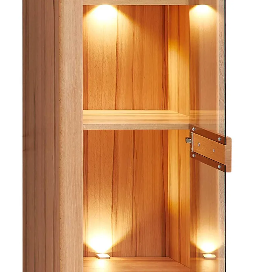 New Wohnen Kernbuche Vitrine mit einer Tür - Amyonta